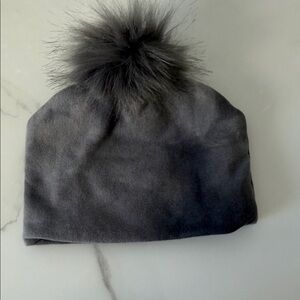 ANNA KAY Charcoal Kids Beanie with Pom-Pom